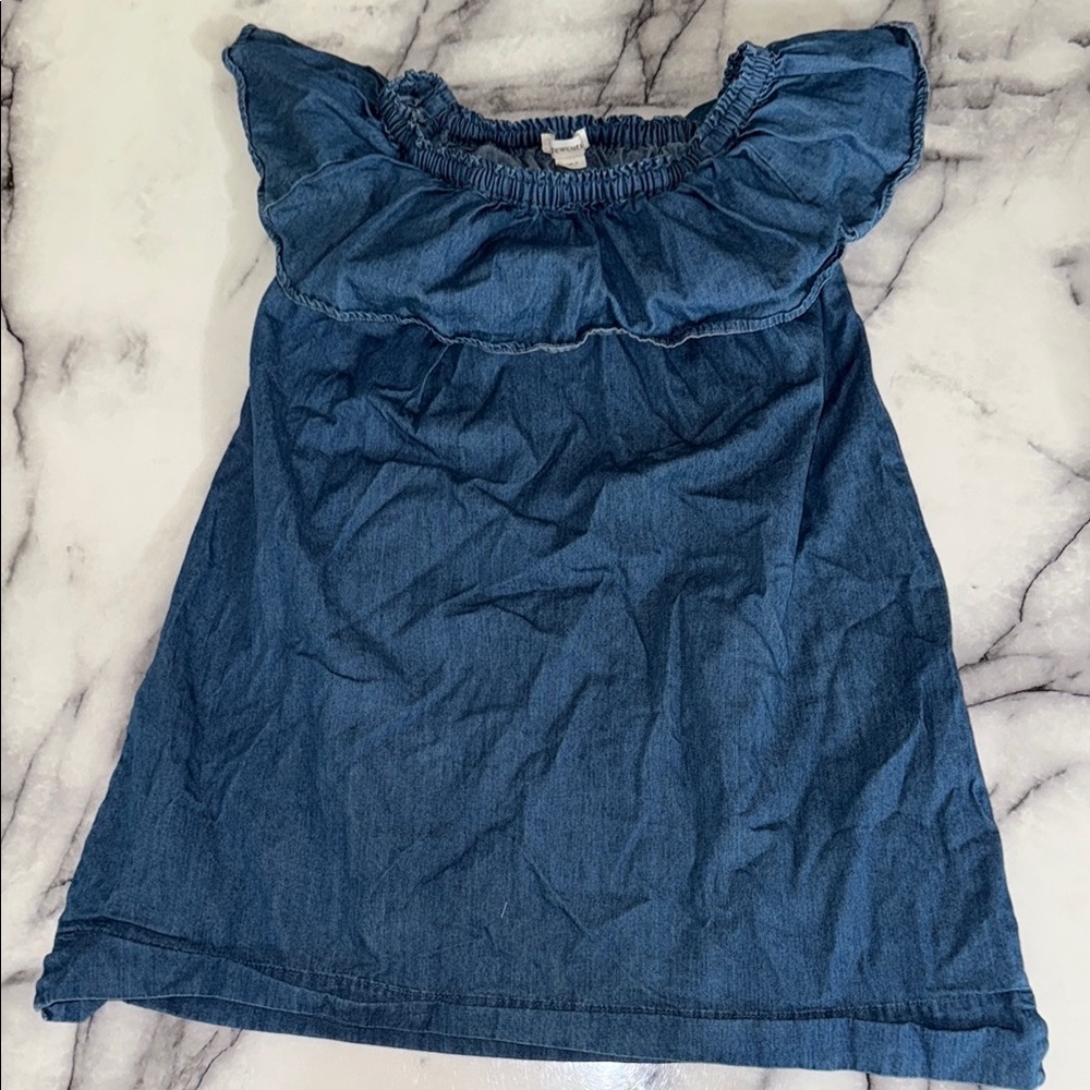 Jcrew Crewcuts Blue Denim Ruffle sleeves Dress Size 6